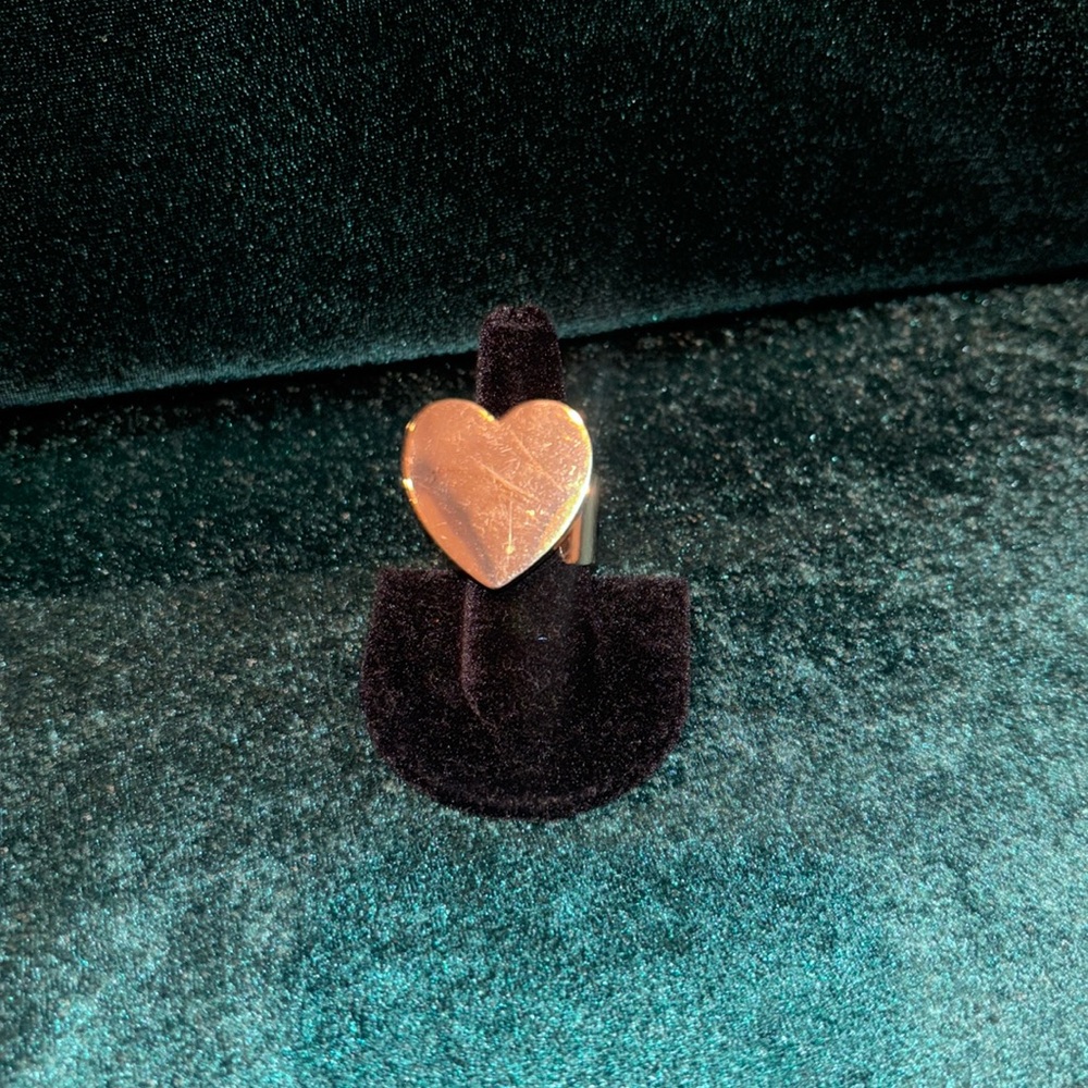 Adjustable Costume Silver Heart Shaped Ring
